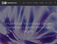 Tablet Screenshot of gotherapeutics.com